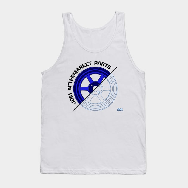 Blue JDM Wheels V3 Tank Top by GoldenTuners